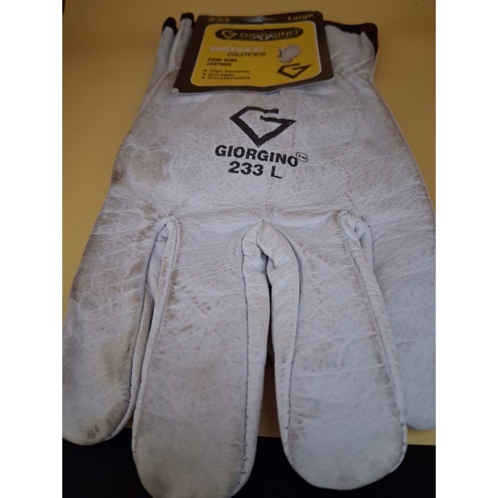 Giorgino Driver Gloves Cowhide Leather Work Gloves Size L MPN 233